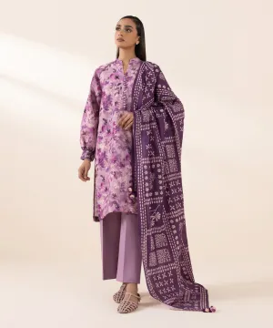 3 Piece - Printed Light Khaddar Suit