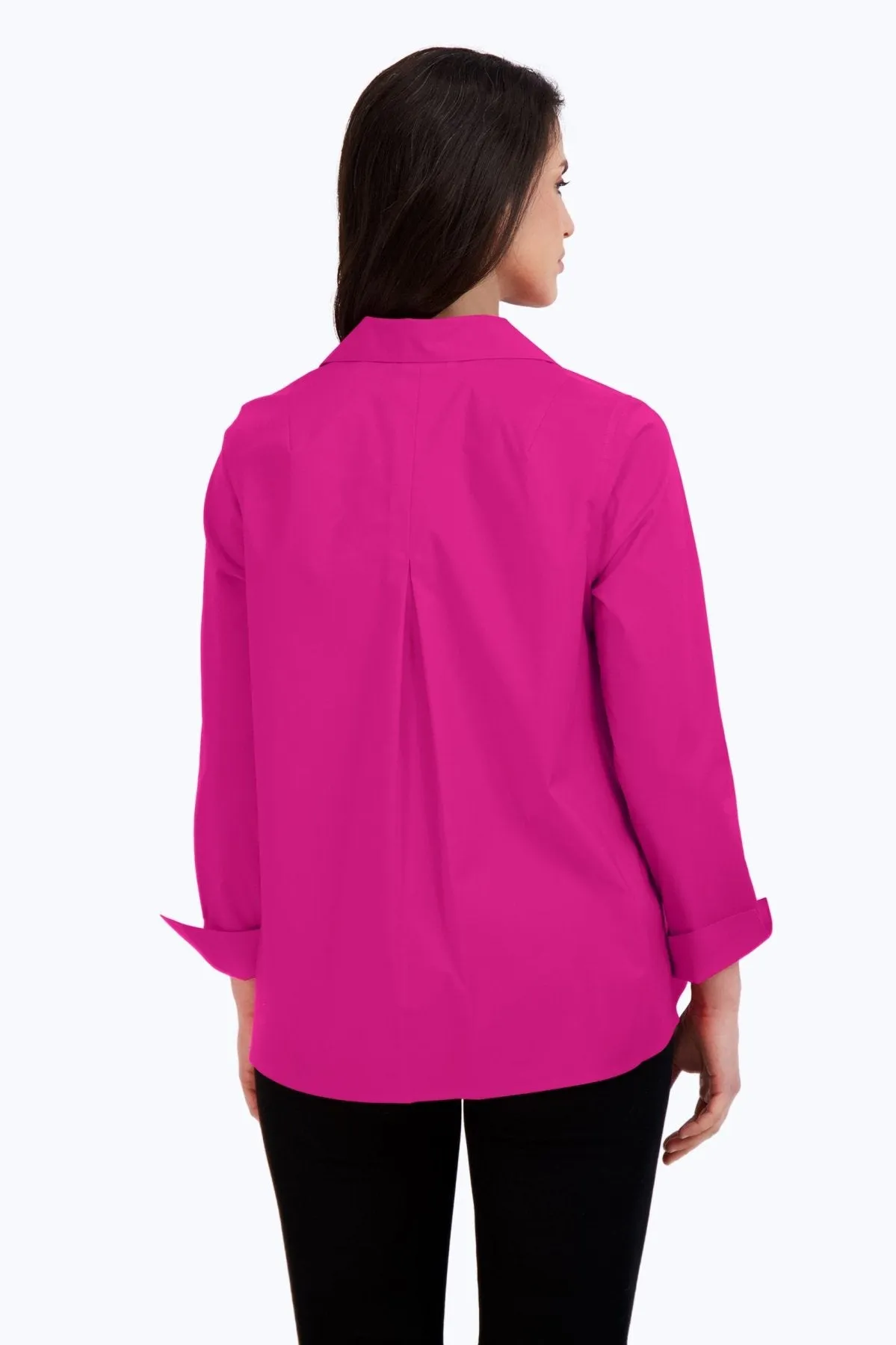 Agnes Stretch No Iron 3/4 Sleeve Popover Shirt, Azalea