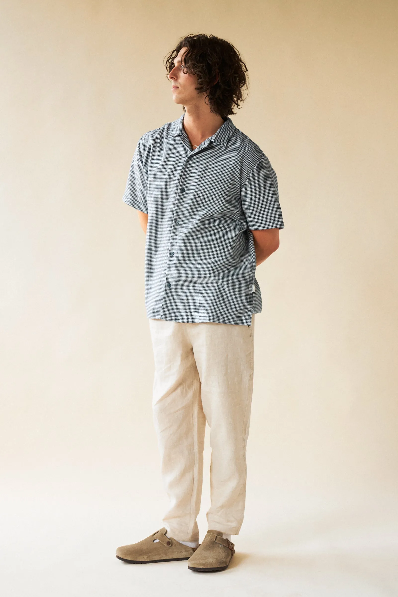 ATLANTIC DOGTOOTH LINEN SS SHIRT