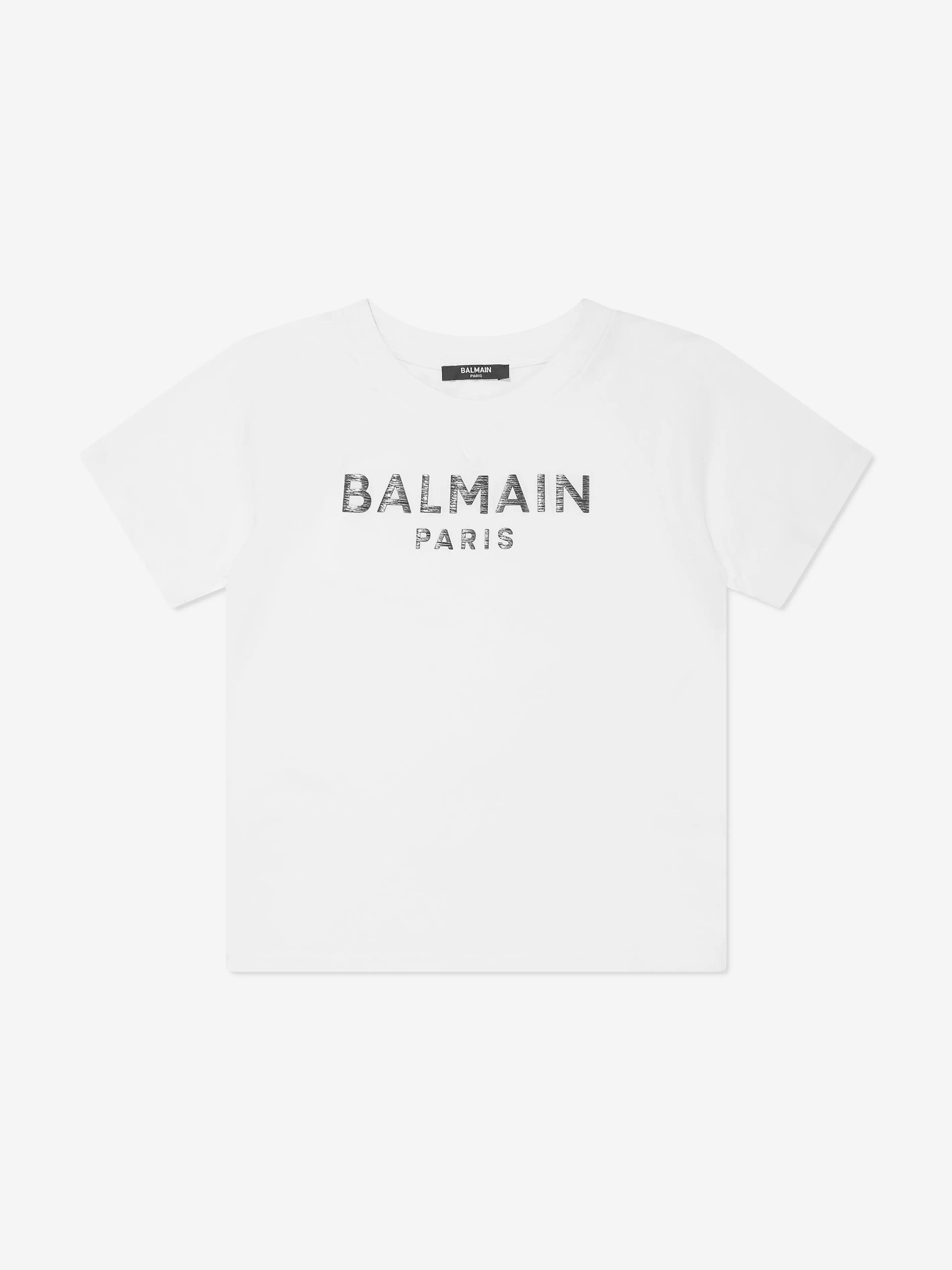 Balmain Kids Paris Logo T-Shirt in White