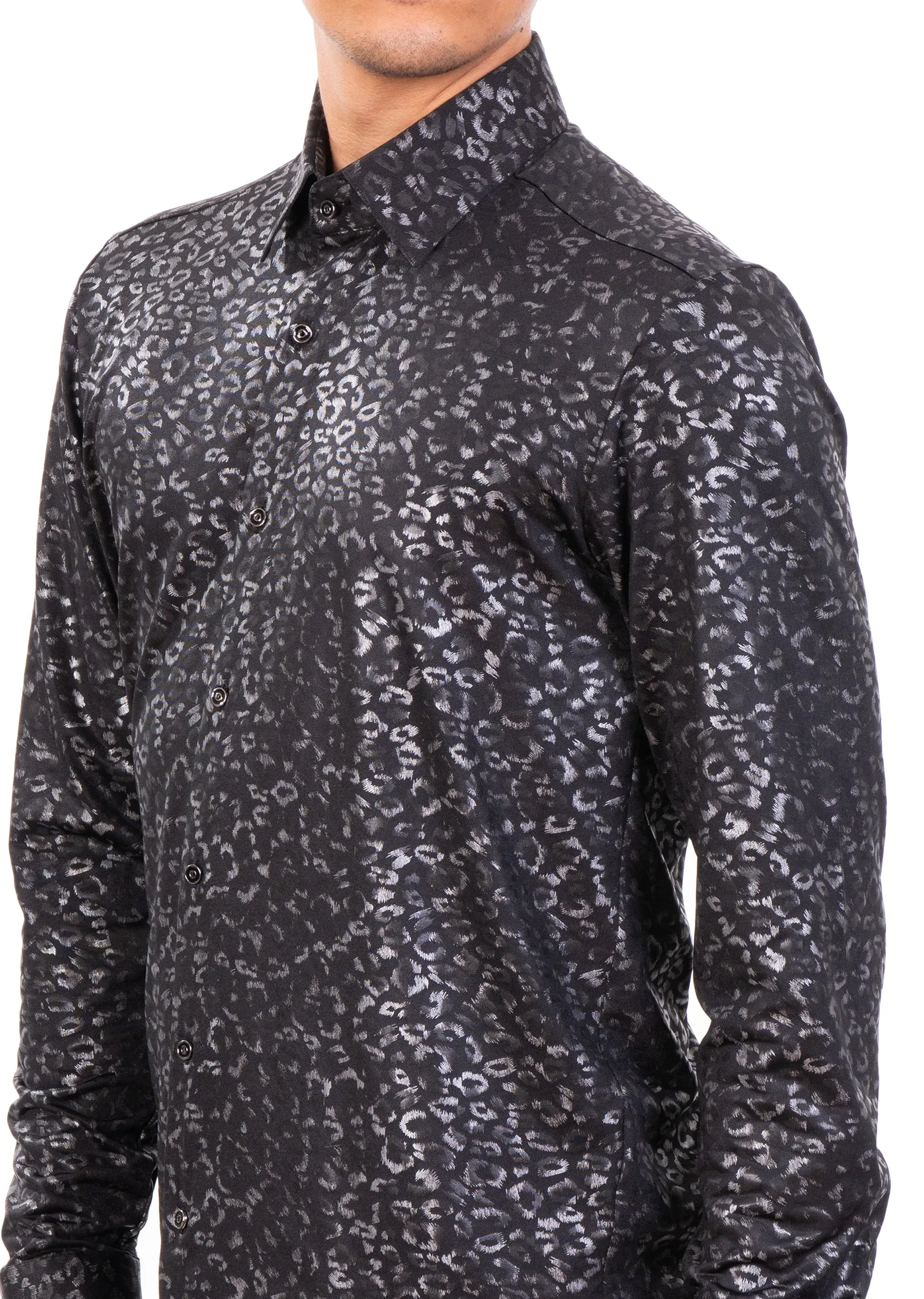 Black Cat Metallic Foiled Shirt