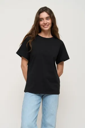 Black Oversized Roll Up Sleeve T-Shirt