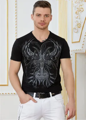 Black "Wings" Rhinestone Tee