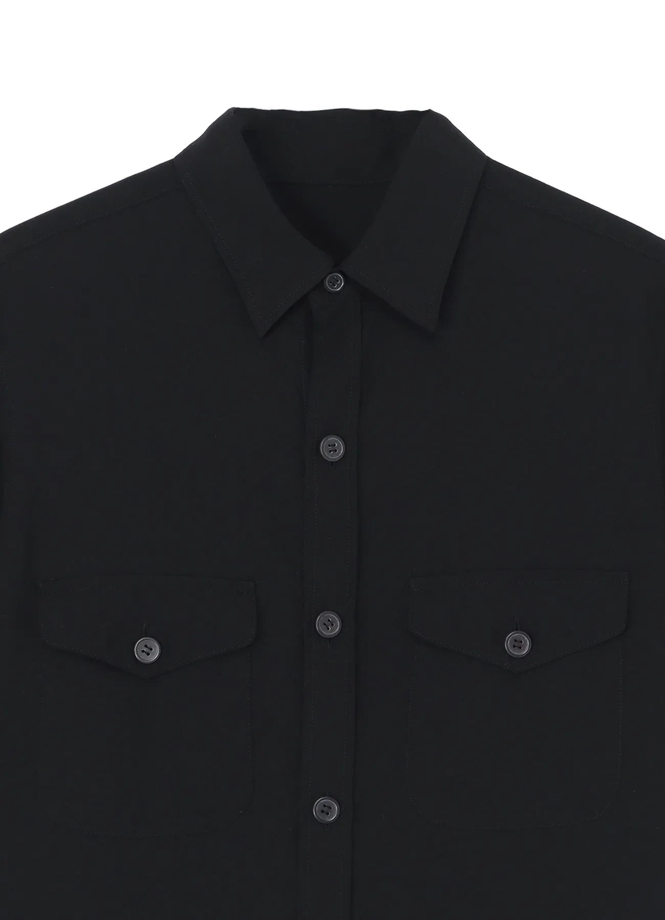 BLACK TENCEL POPLIN SAFARI SHIRT