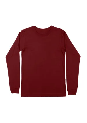 Blood Red Long Sleeve Crew Neck T-Shirt for Women | Fierce & Sustainable