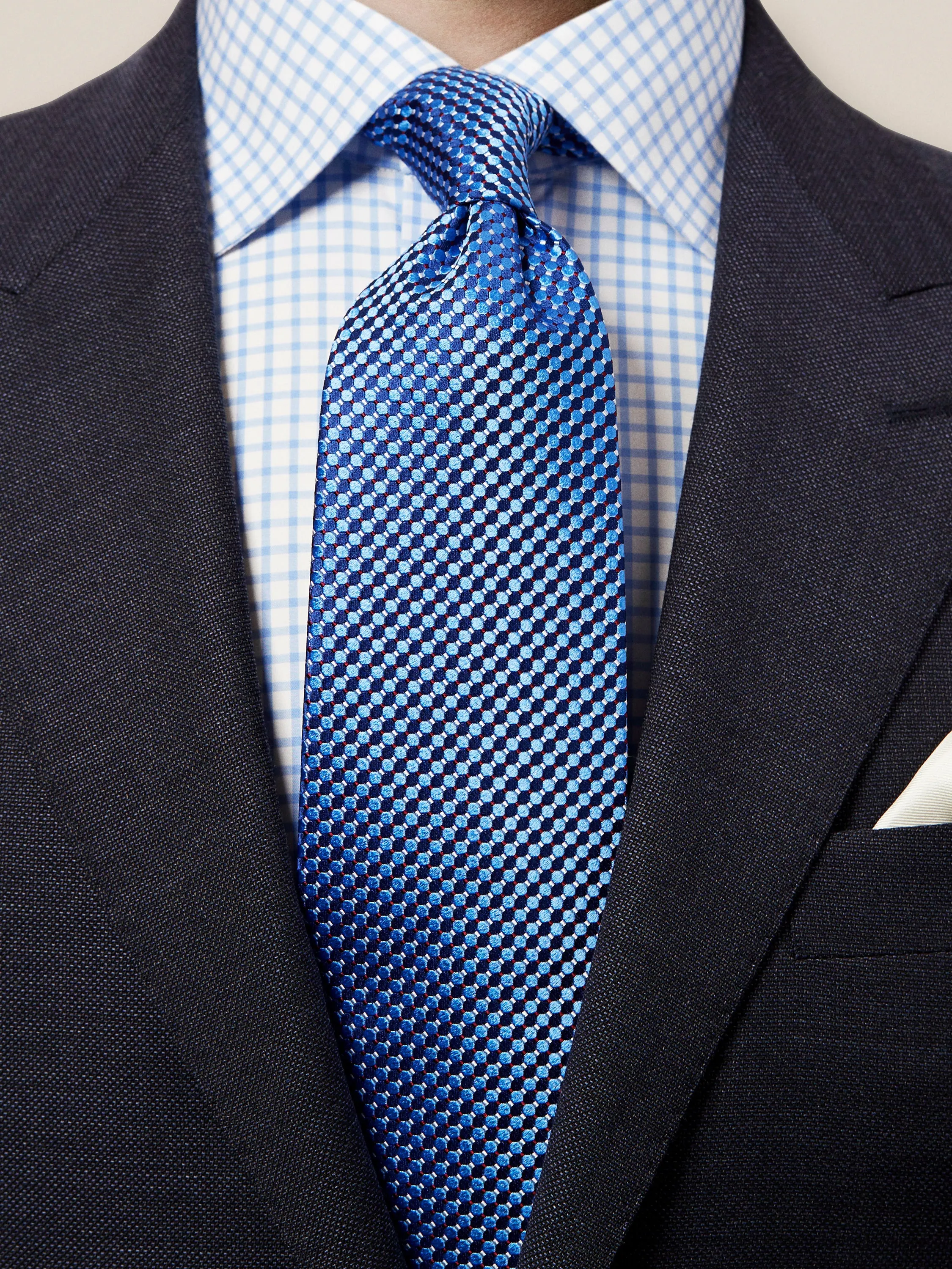 Blue Geometric Silk Tie