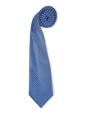 Blue Geometric Silk Tie