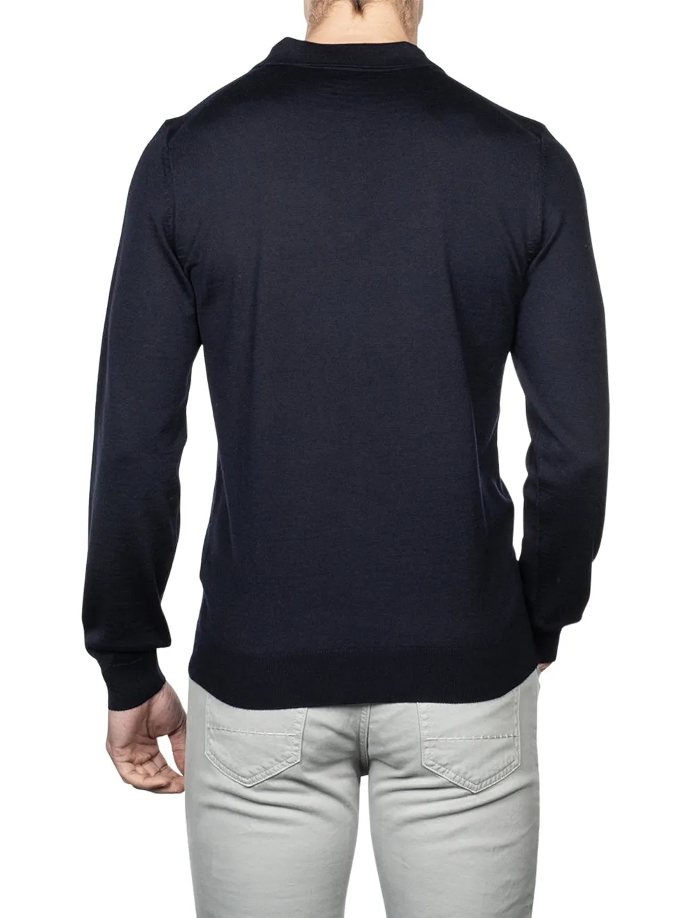 Bono Longsleeve Knitted Polo Navy