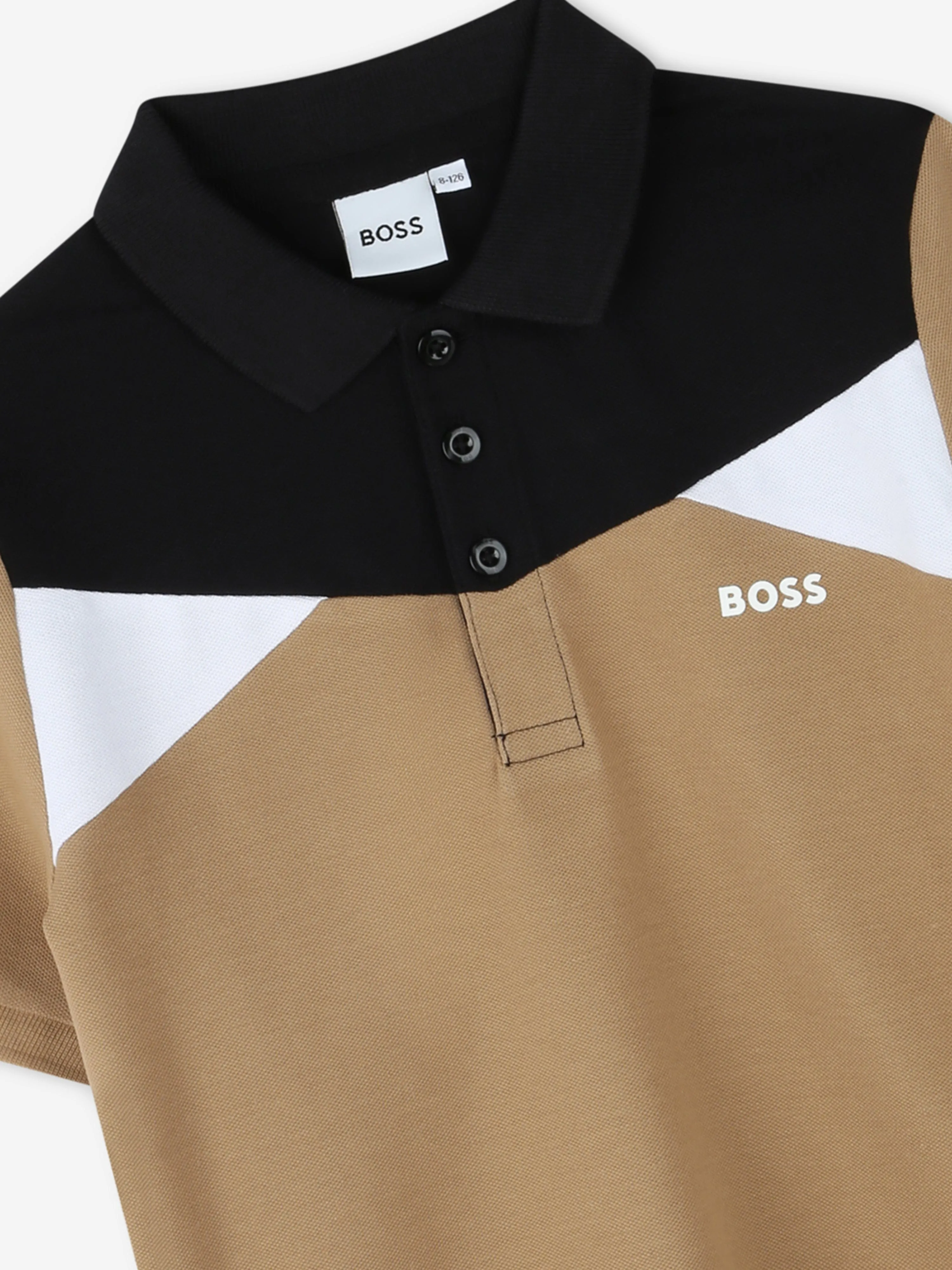 BOSS Boys Colourblock Polo Shirt in Brown