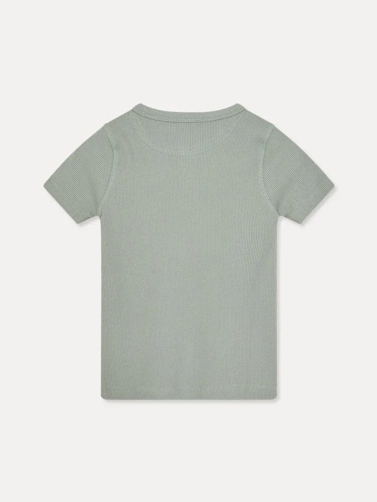 Boy's Cotton Short-sleeved Tee - Soft Petrol