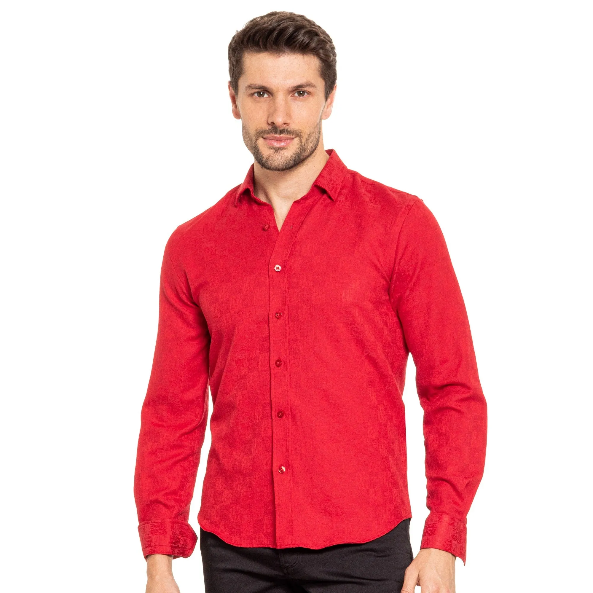 Brush Strokes Jacquard Button Down Shirt