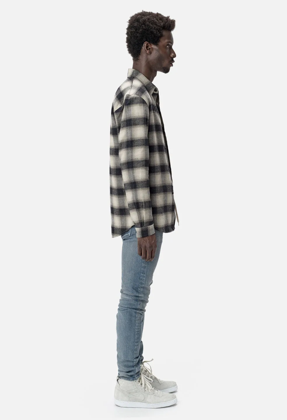 Brushed Flannel Button Up / Bone