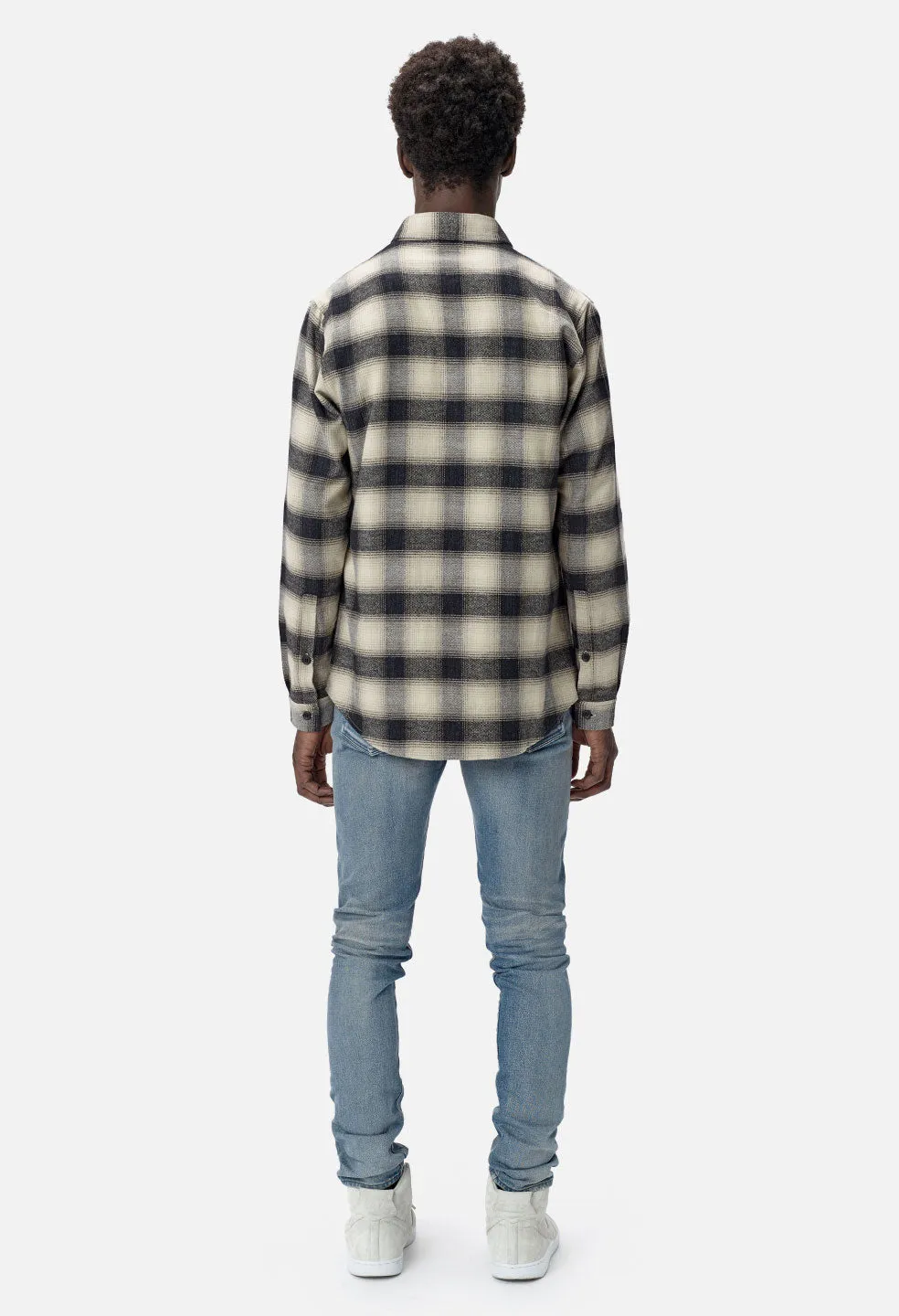 Brushed Flannel Button Up / Bone