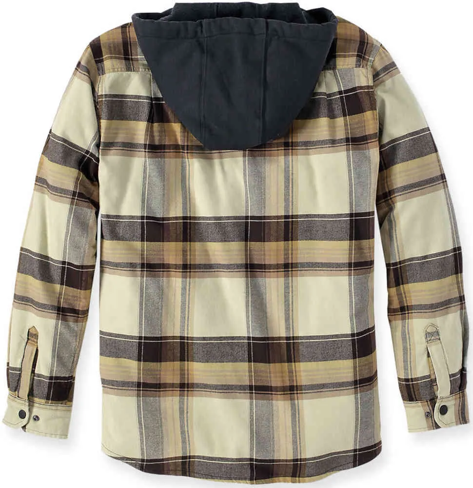 Carhartt Flannel Rugged Flex Hooded Shirt, Dark Brown