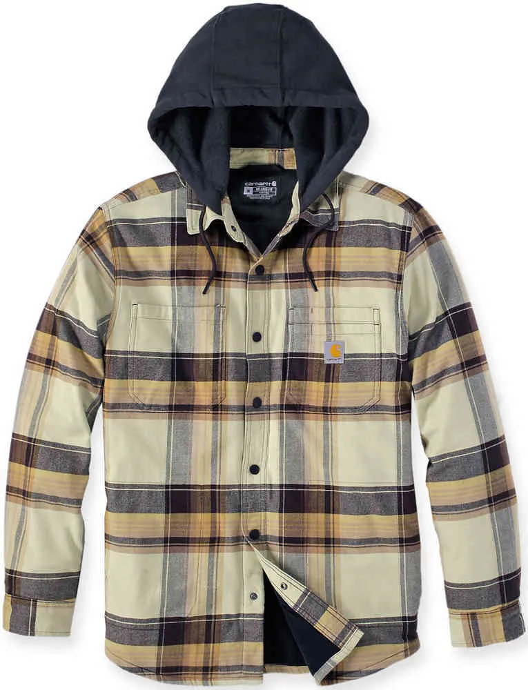 Carhartt Flannel Rugged Flex Hooded Shirt, Dark Brown