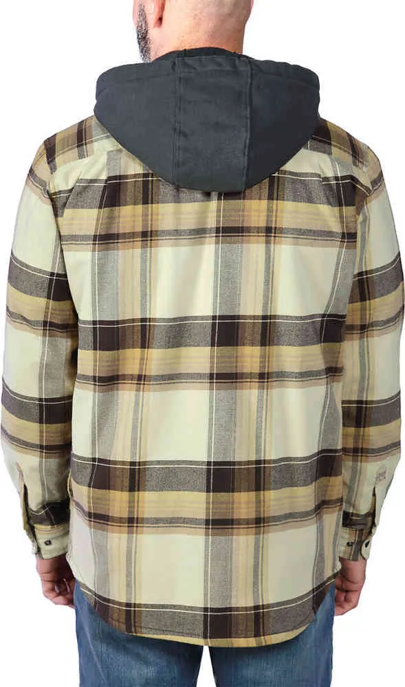 Carhartt Flannel Rugged Flex Hooded Shirt, Dark Brown