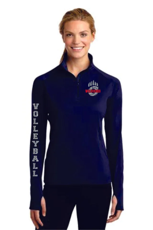 Chap Volleyball Ladies Sport Wick 1/2 Zip Pullover