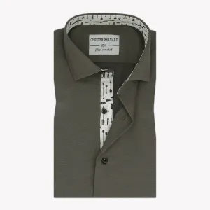 Charcoal Grey Casual Shirt With White Arrow Inlay OL-265