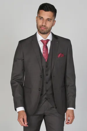 Charles Men's Charcoal Three Piece Suit