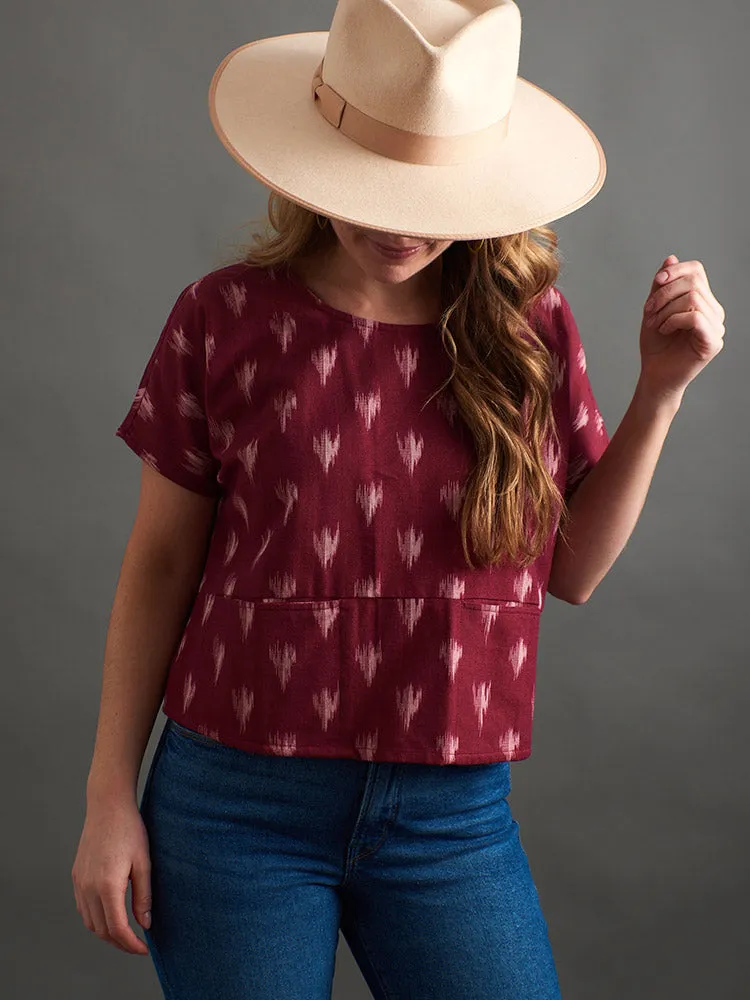 Dana Top - Garnet Ikat