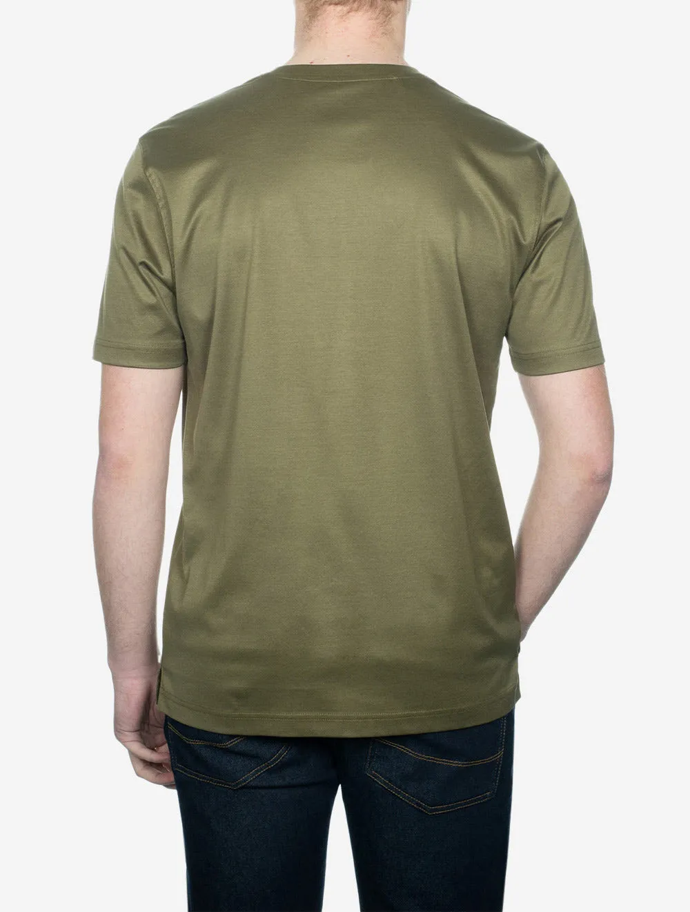 Dark Green Filo Di Scozia Crew Neck T-Shirt