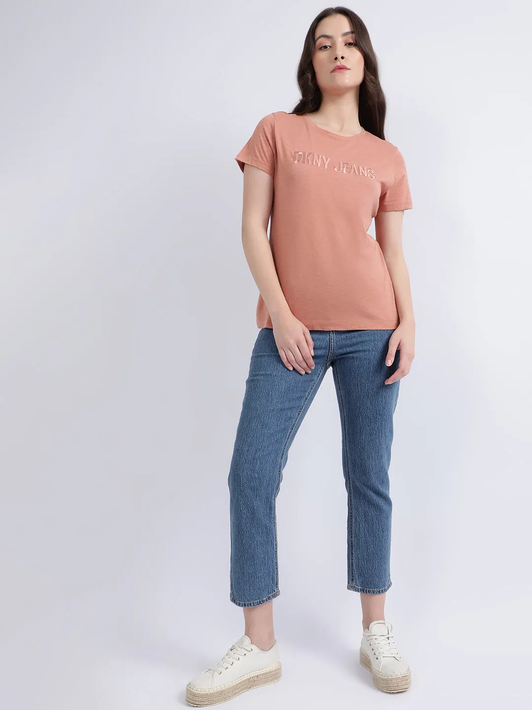 Dkny Coral Fashion Logo Regular Fit T-Shirt