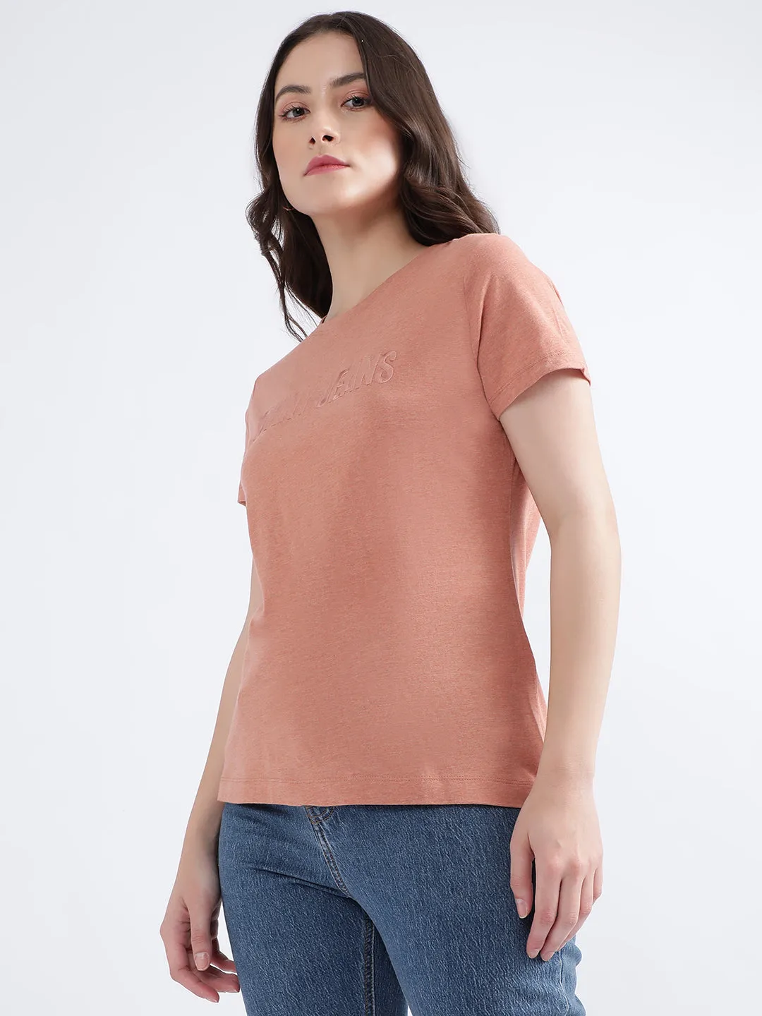 Dkny Coral Fashion Logo Regular Fit T-Shirt