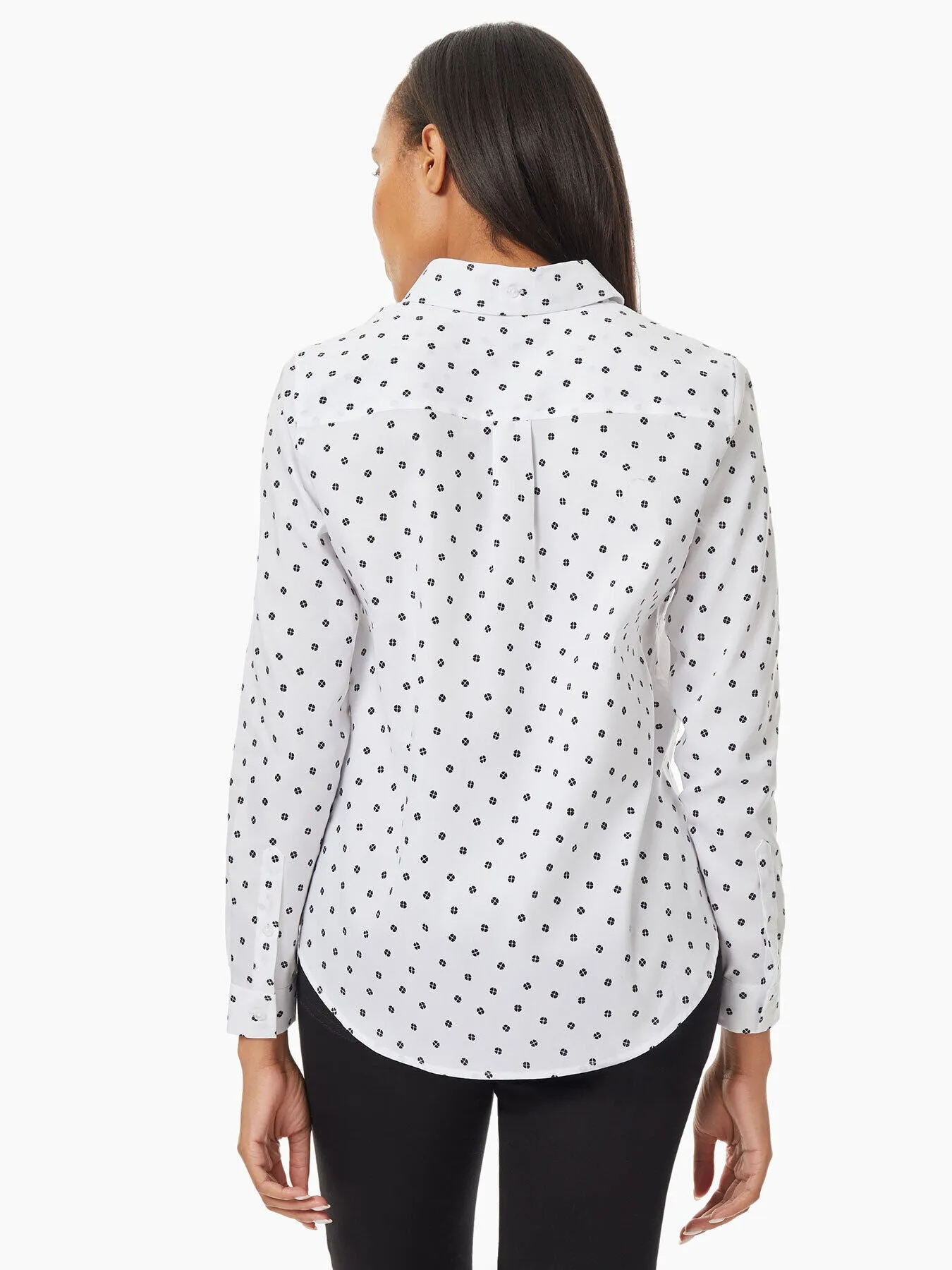 Dotted Easy-Care Button-Up Shirt