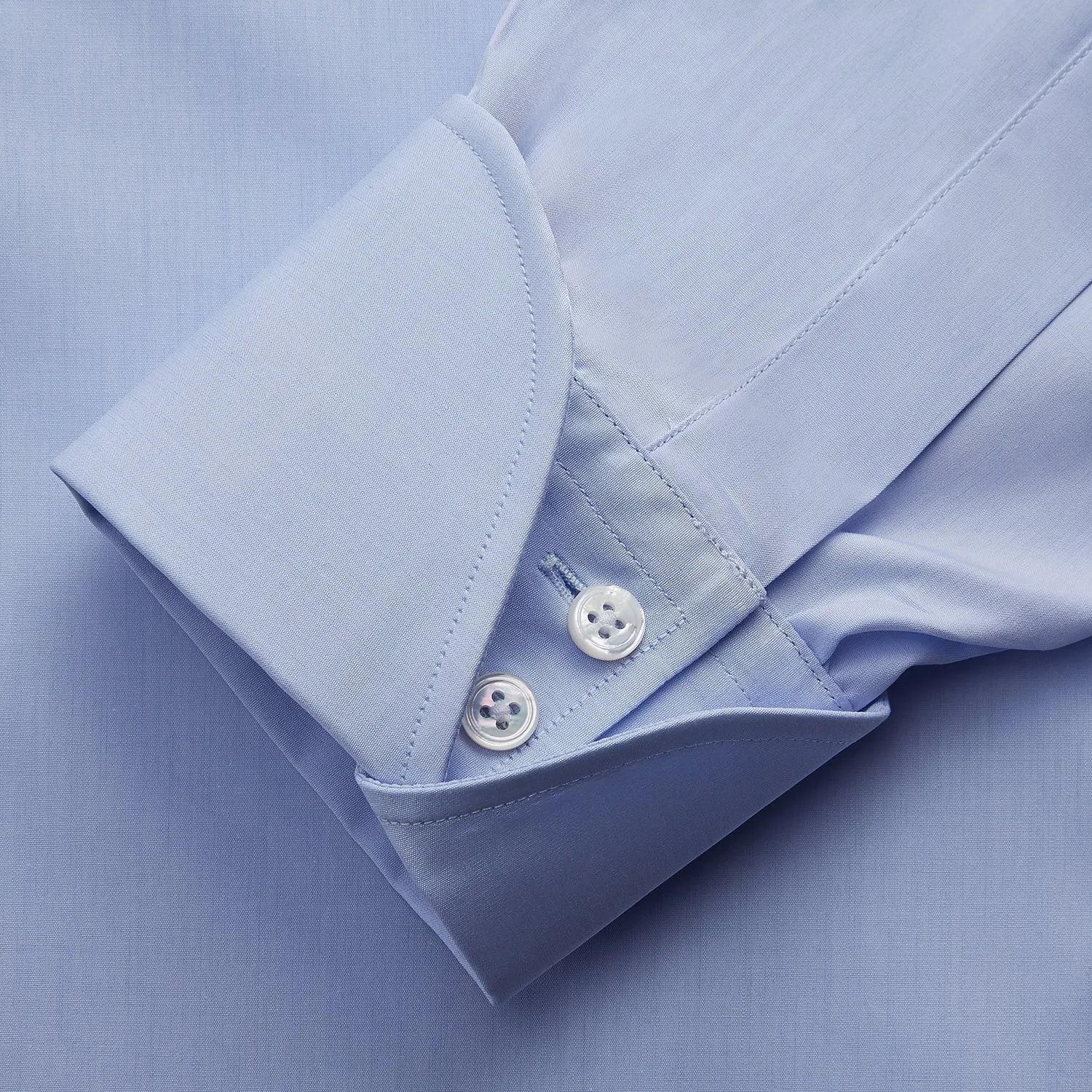 DR. NO Pale Blue West Indian Sea Island Cotton Shirt with DR. NO Collar and Cuff As Seen on James Bond