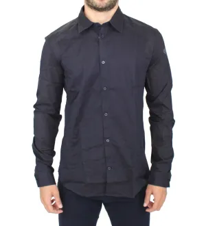 Ermanno Scervino Elegant Blue Cotton Slim Casual Shirt