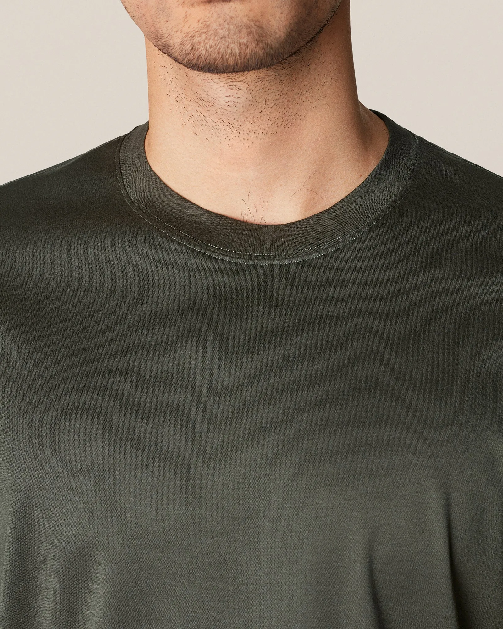 ETON 10000235669 SS FILO DI SCOZIA DARK-GREEN CREW T-SHIRT