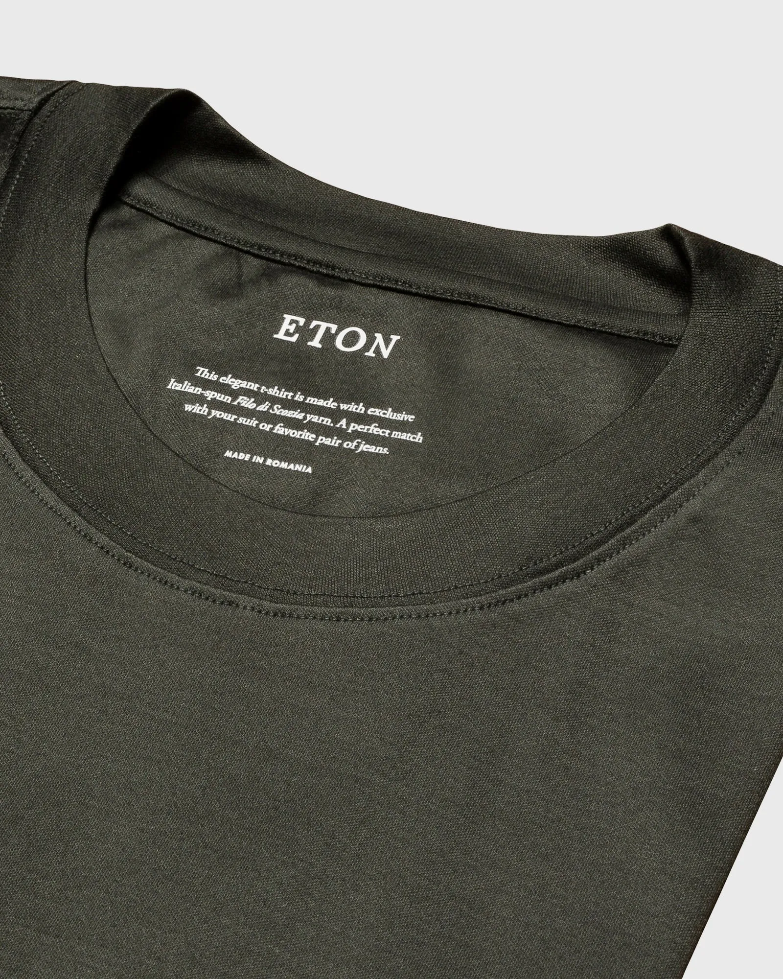 ETON 10000235669 SS FILO DI SCOZIA DARK-GREEN CREW T-SHIRT