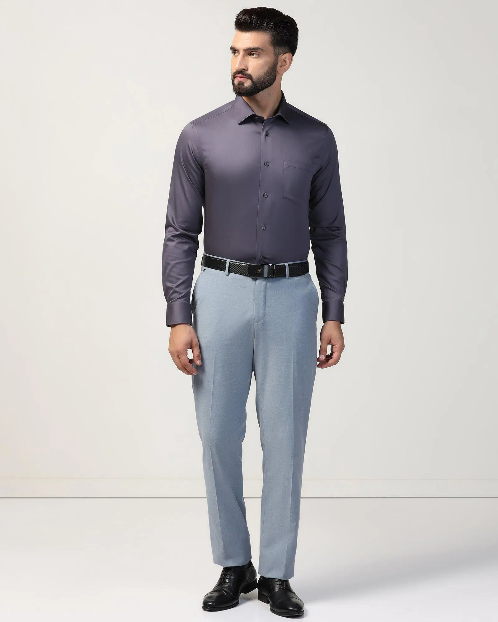 Formal Dark Purple Solid Shirt - Rolf