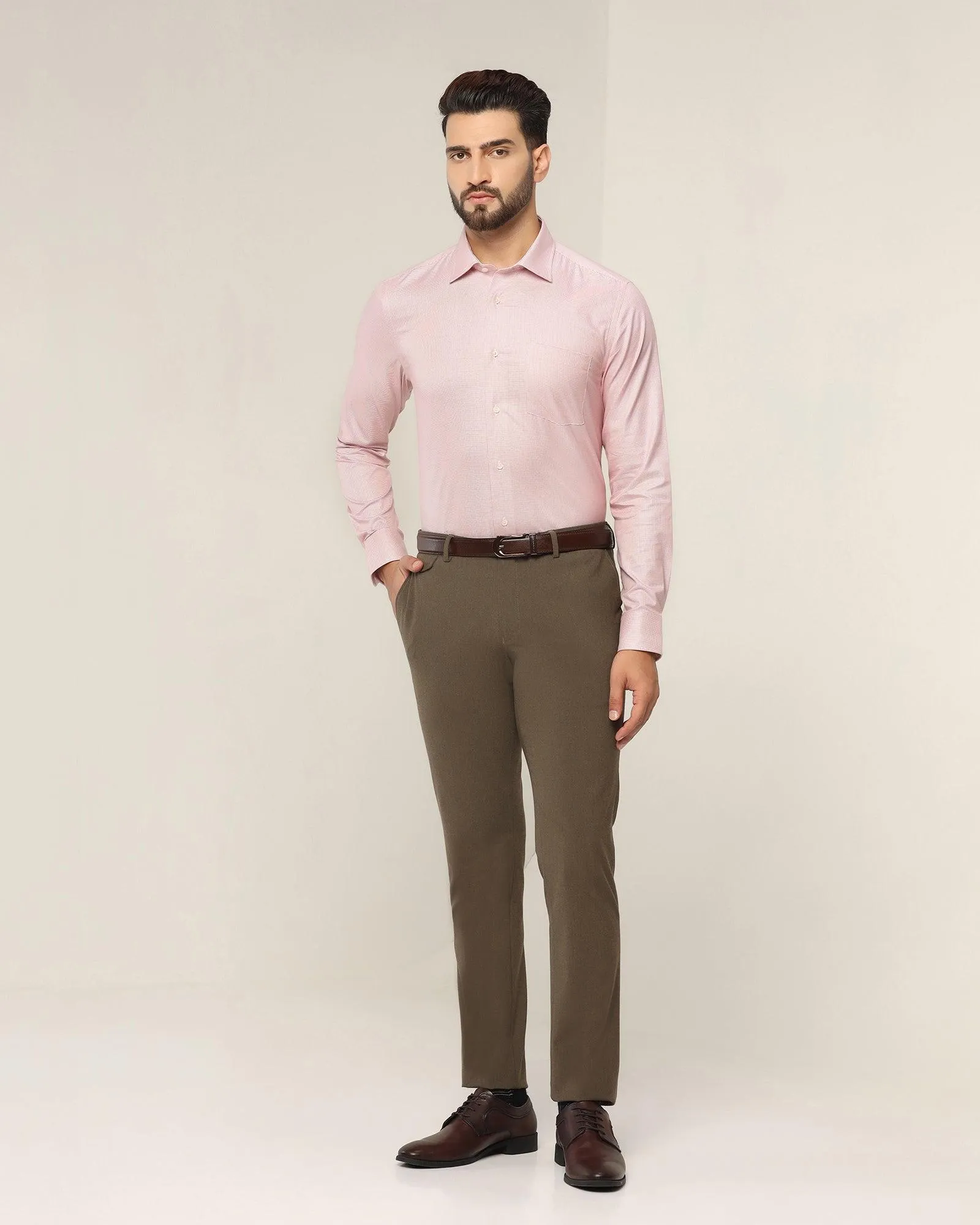 Formal Dusty Pink Check Shirt - Malibu