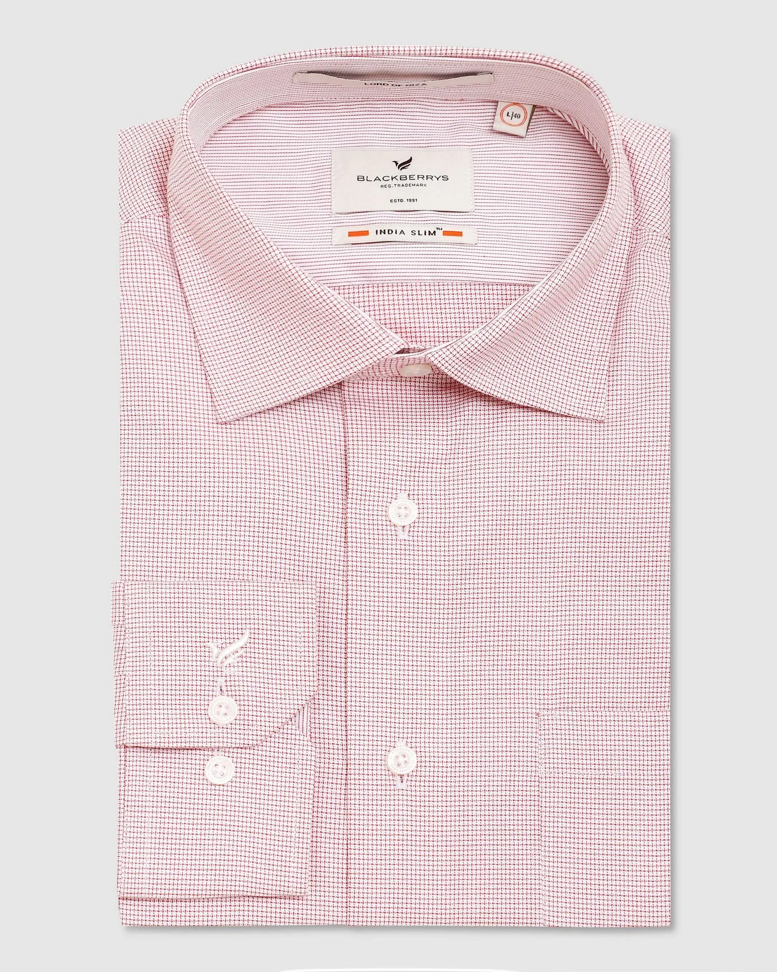 Formal Dusty Pink Check Shirt - Malibu