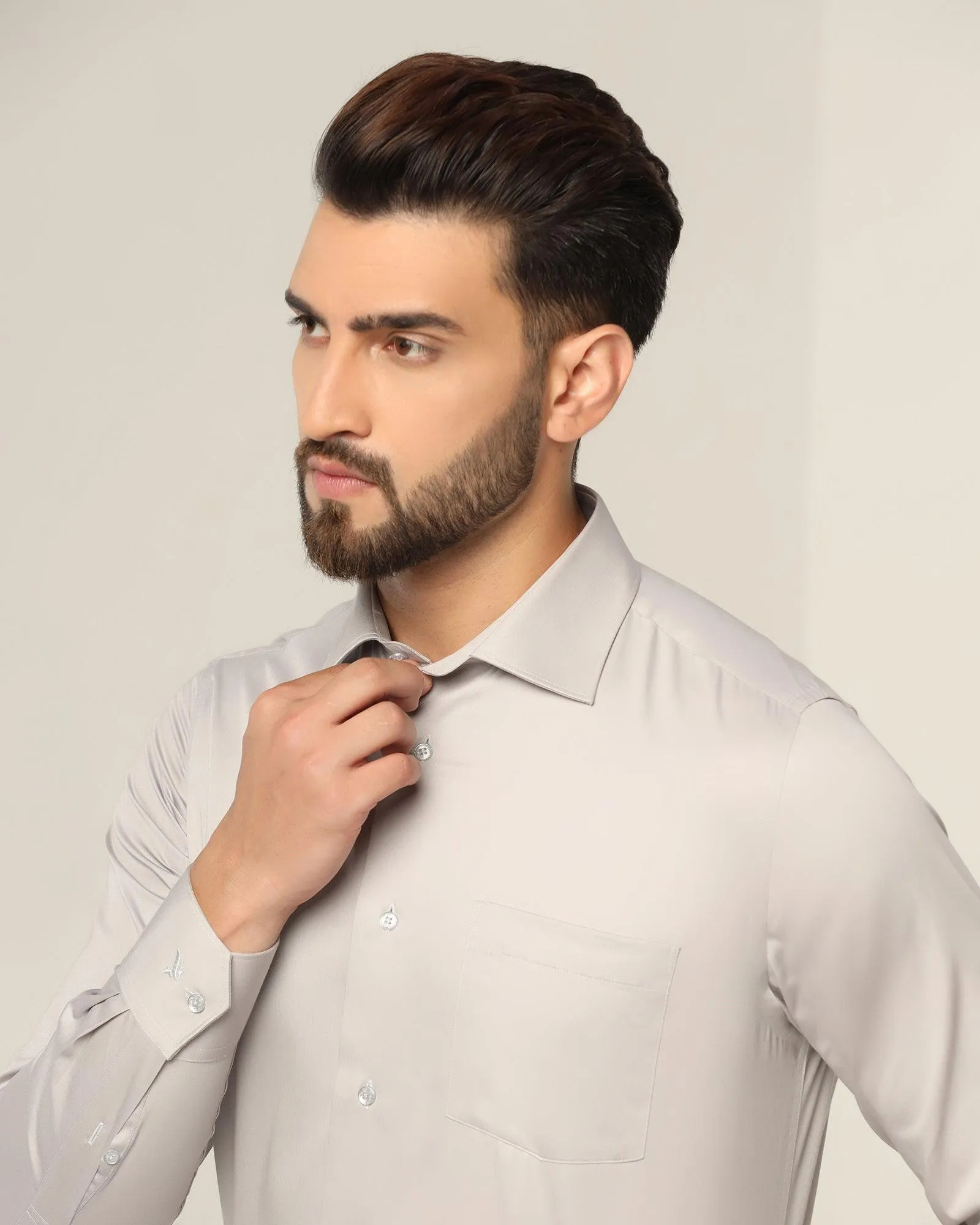 Formal Grey Solid Shirt - Spy