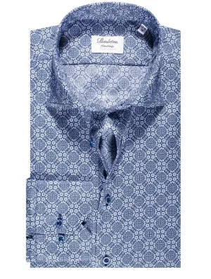 Geometric Pattern Casual Shirt Blue