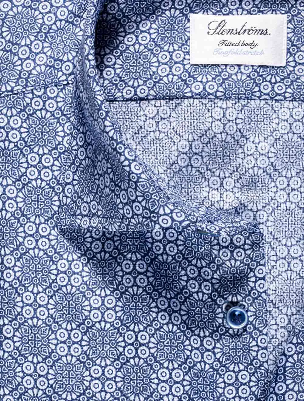 Geometric Pattern Casual Shirt Blue