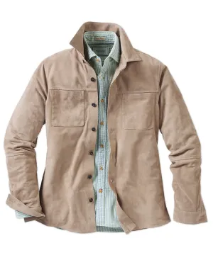 Goat Suede Shirt Jacket - Sand