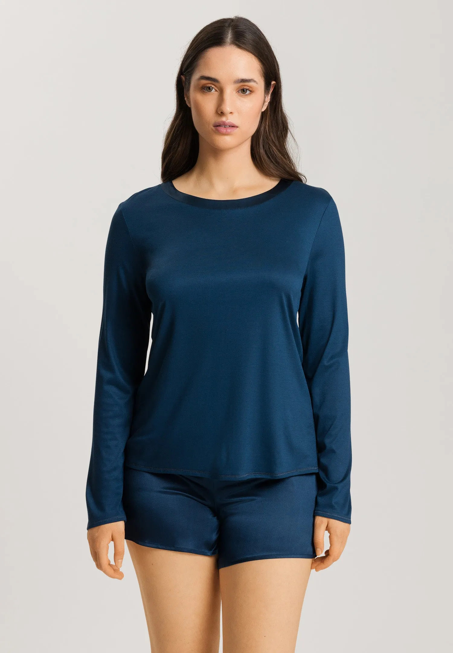 Grand Central Silk Trim Relaxed Top | Mystic Blue 77381-1652