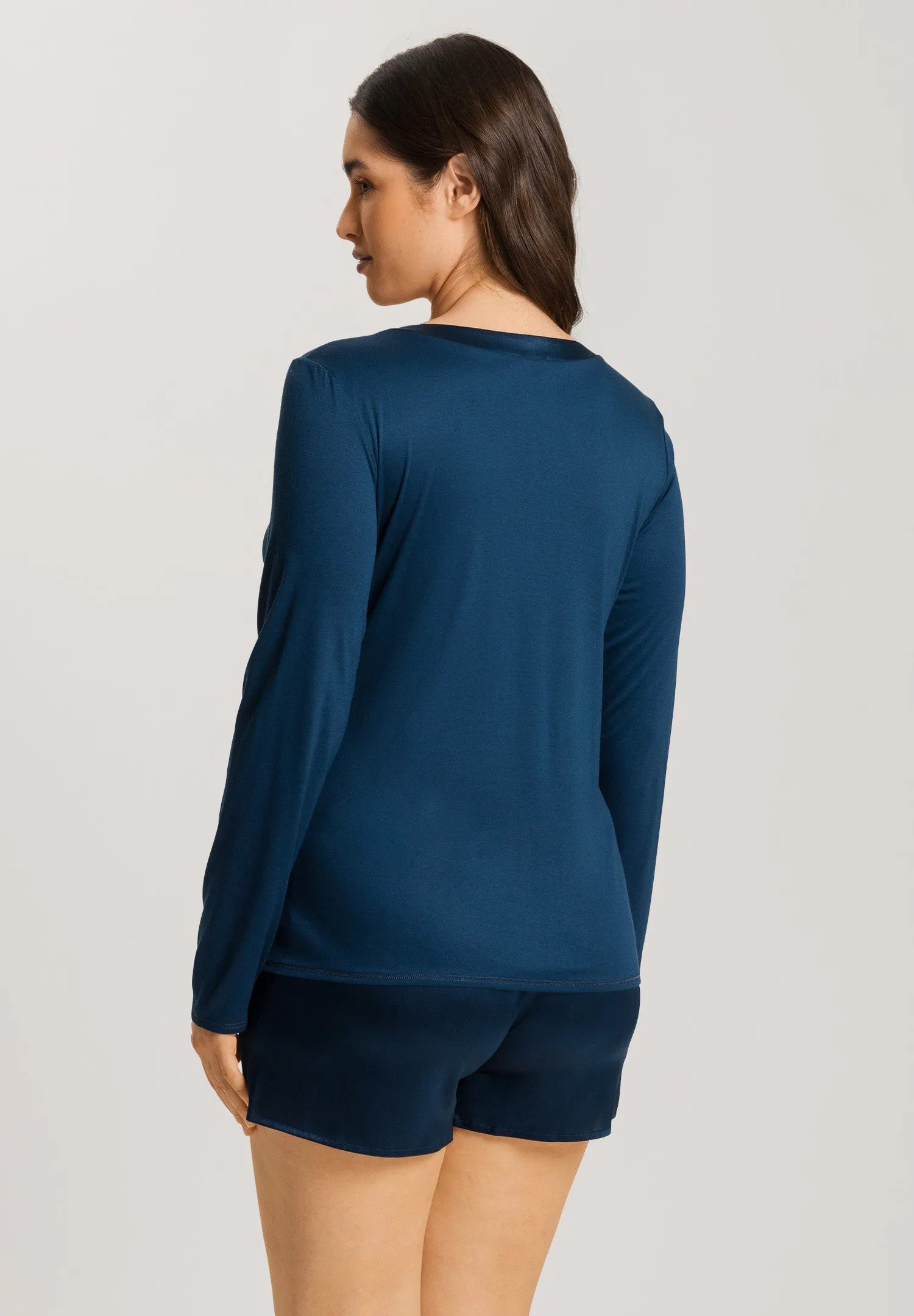 Grand Central Silk Trim Relaxed Top | Mystic Blue 77381-1652