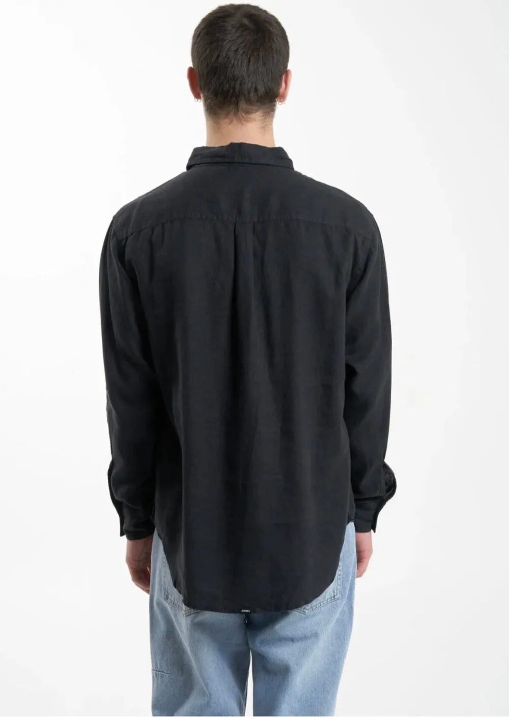 Hemp Oversize Long Sleeve Shirt Black