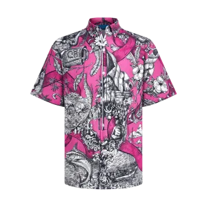 HERITAGE BREAST CANCER AWARENESS LINEN SHIRT-PINK & BLACK