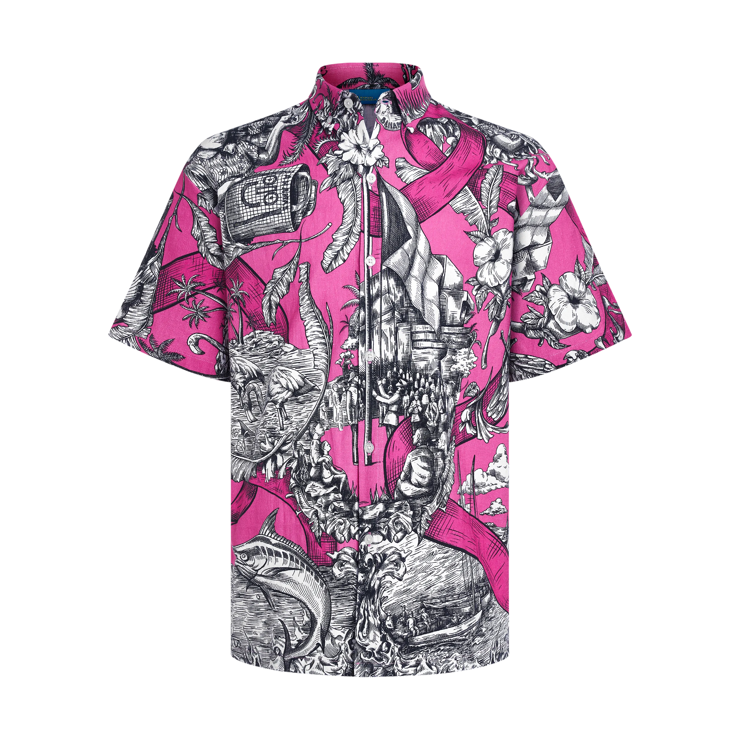 HERITAGE BREAST CANCER AWARENESS LINEN SHIRT-PINK & BLACK