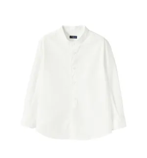 ILG White Long Sleeve Collarless Shirt