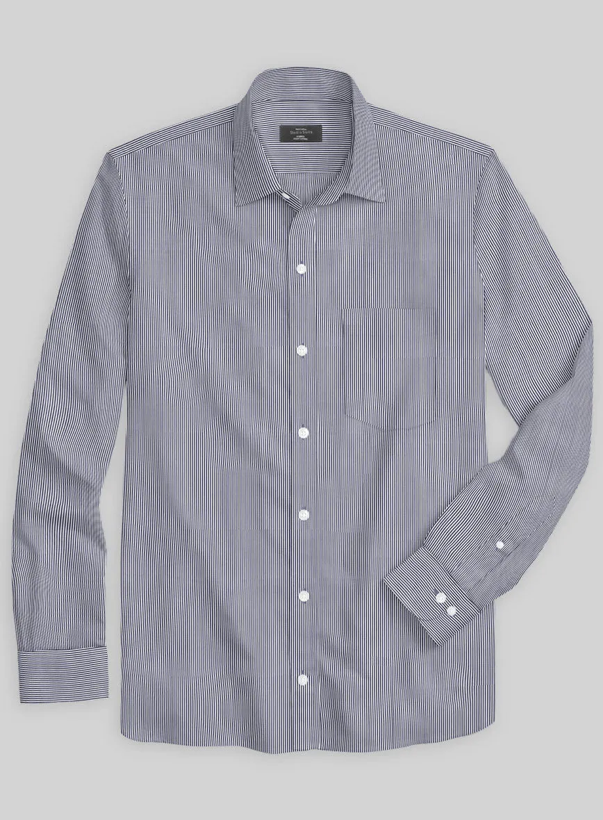 Italian Lombardo Candy Navy Blue Stripes Shirt