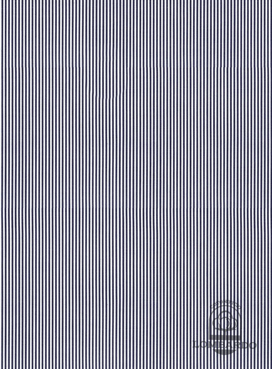 Italian Lombardo Candy Navy Blue Stripes Shirt