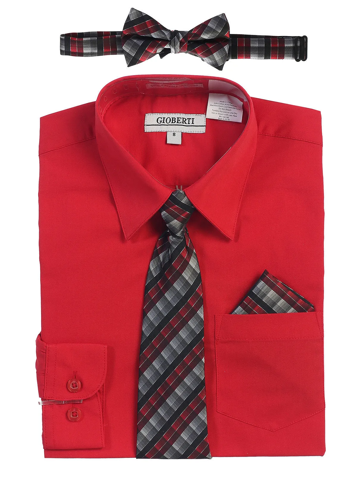 Kid's (2T-7) Shirt w/ Plaid Tie Set