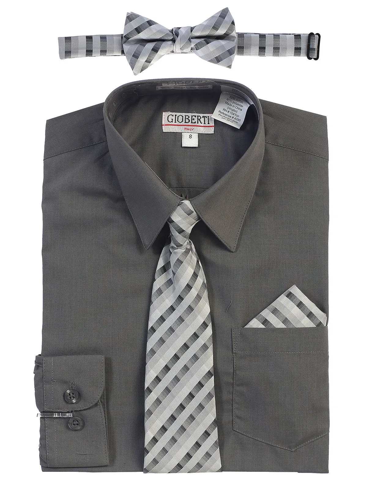 Kid's (2T-7) Shirt w/ Plaid Tie Set