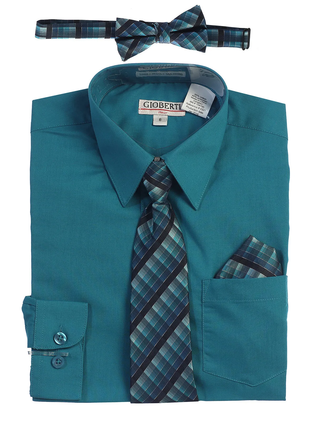 Kid's (2T-7) Shirt w/ Plaid Tie Set